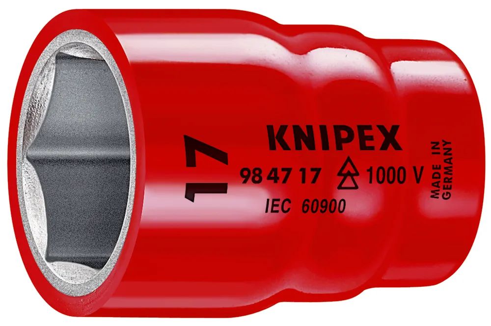 KNIPEX Steckschlüsseleinsatz für Sechskantschrauben mit Innenvierkant 1/2" 55 mm