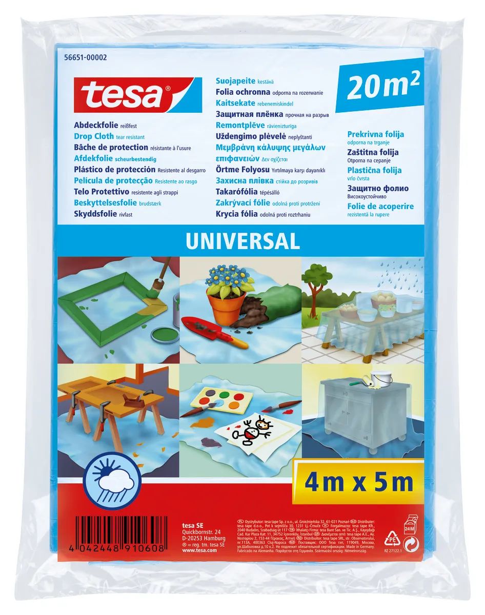 tesa® Abdeckvlies Universal, 4m x 5m Schutz bei Malerarbeiten