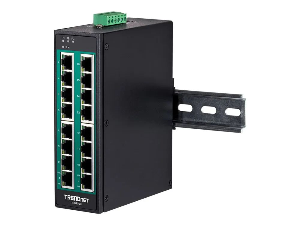 TRENDnet TI-PG160 - Switch - unmanaged - 16 x 10/100/1000 (PoE+)