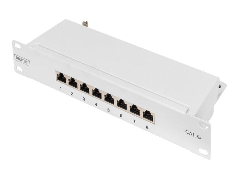 DIGITUS CAT 6A, Klasse E Patch Panel, geschirmt, schwarz