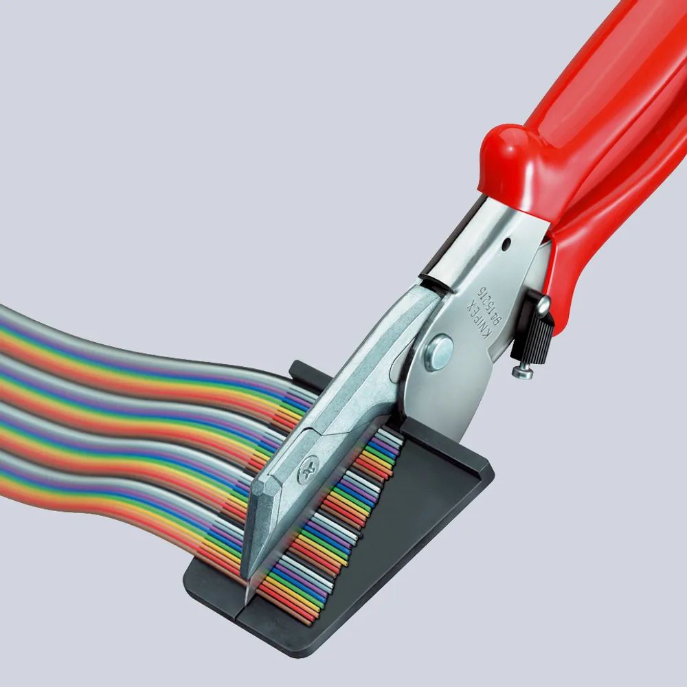 KNIPEX Schneider für Flachbandkabel mit Kunststoff-Hüllen verchromt 215 mm
