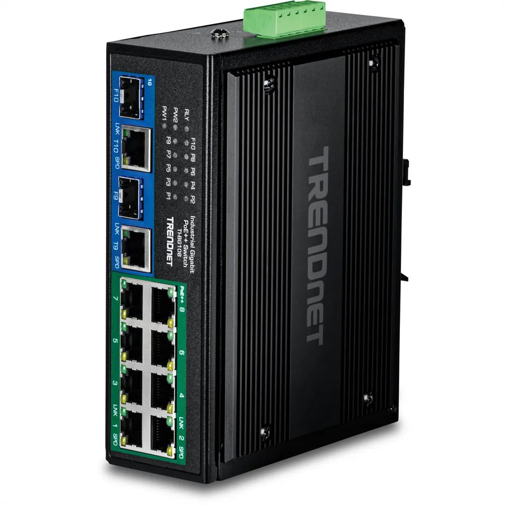 TRENDnet TI-BG108 - Version v1.0R - Switch - industriell - unmanaged - 8 x 10/100/1000 (PoE++)