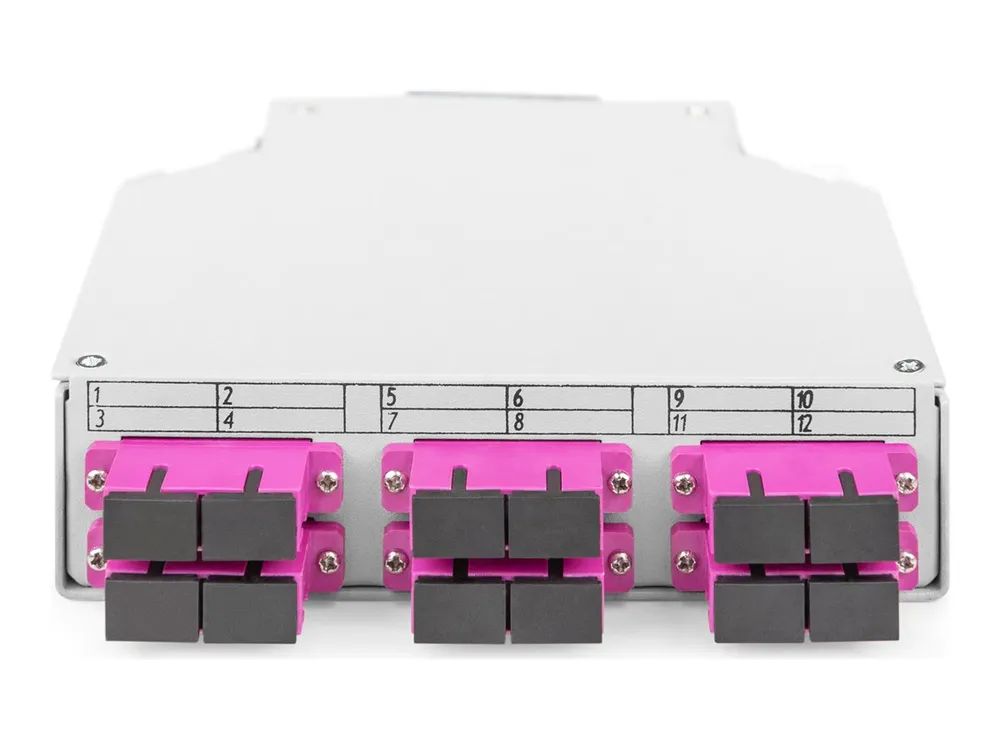 DIGITUS LWL-Hutschienenbox, MM-OM4, bestückt, mit SC-Adapter und Pigtail