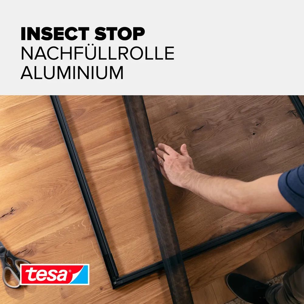 t﻿esa® Ersatz-Fliegengitter Aluminium, grau, 1,00 x 1,20m