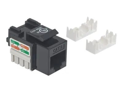 Intellinet Cat6 Modularbuchse, UTP, Keystone Jack, schwarz, benötigt LSA-Auflegewerkzeug