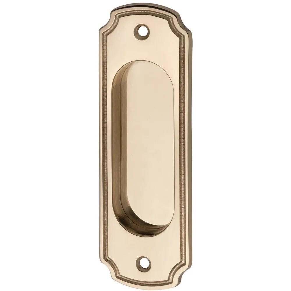 FONDERIA MARCHESI S.P.A.  Schiebetürmuschel 40 x 127 mm, ungelocht, Messing poliert, kantig