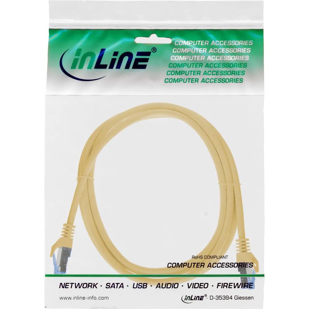 InLine Patchkabel - Cat.6A - S/FTP - TPE (LSZH) - CCA - gelb - 2m