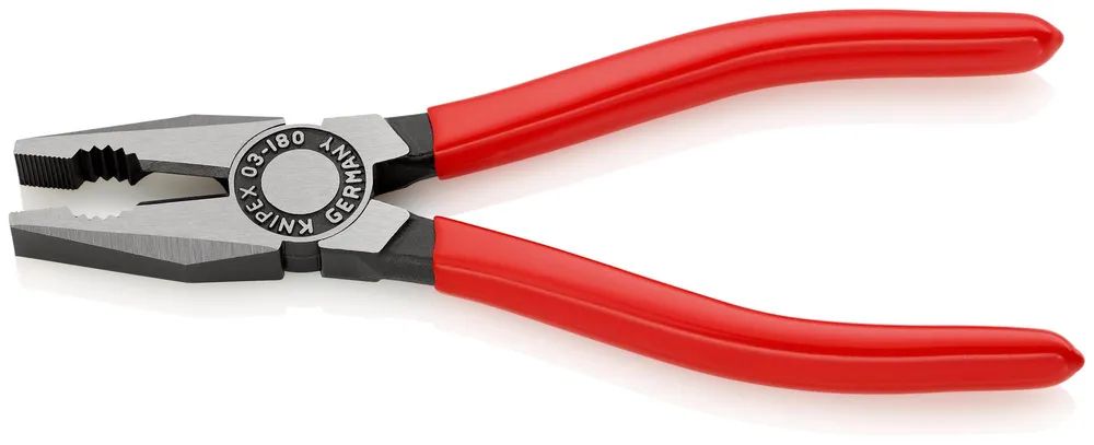 KNIPEX Kombizange mit Kunststoff überzogen schwarz atramentiert 180 mm
