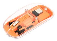 Manhattan Funkmaus USB-A 4Tasten RGB LED orange transparent