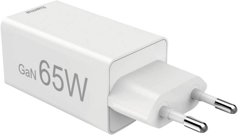 Hama 201996 Mini-Lader, GaN, 2 USB-C+1 A, 65W