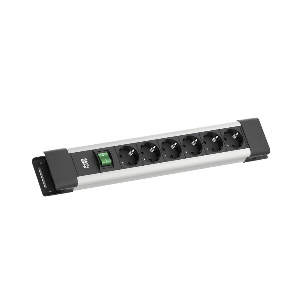 BACHMANN CONNECTUS 6xCEE7/3, 1xSchalter 2,0m CEE7/7 Grau