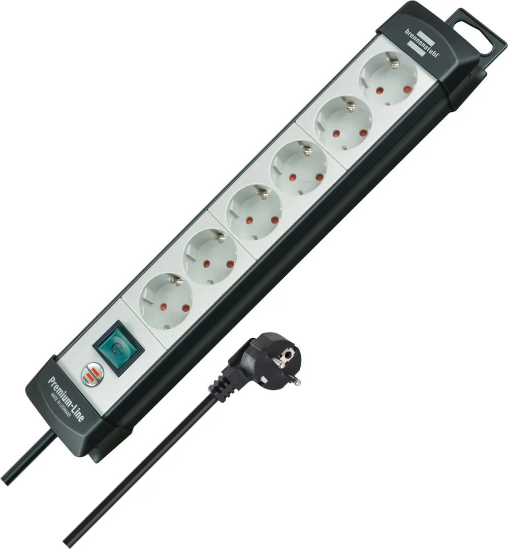 Hugo Brennenstuhl GmbH & Co. KG Premium-Line Steckdosenleiste 6-fach schwarz/lichtgrau 5m H05VV-F 3G1,5