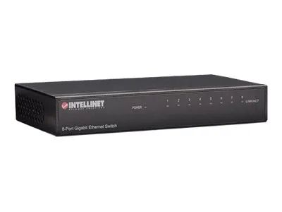 IC Intracom Intellinet 8-Port Gigabit Ethernet Switch, Metal, Box