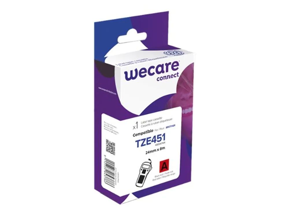 Armor Wecare - Roter Hintergrund mit schwarzen Buchstaben - Rolle (2,4 cm x 8 m)