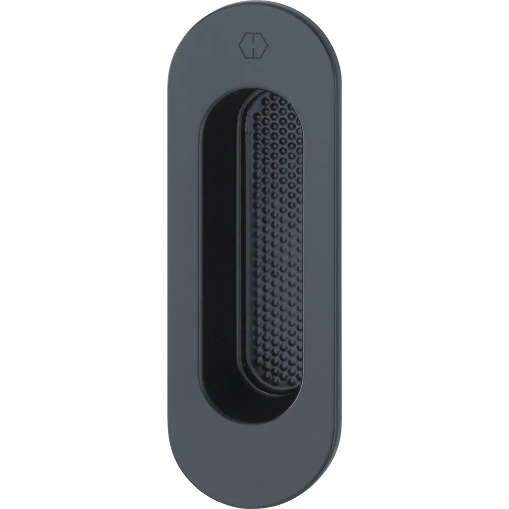 HOPPE Hebeschiebetürmuschel OMEGA außen oval, Aluminium schwarz matt