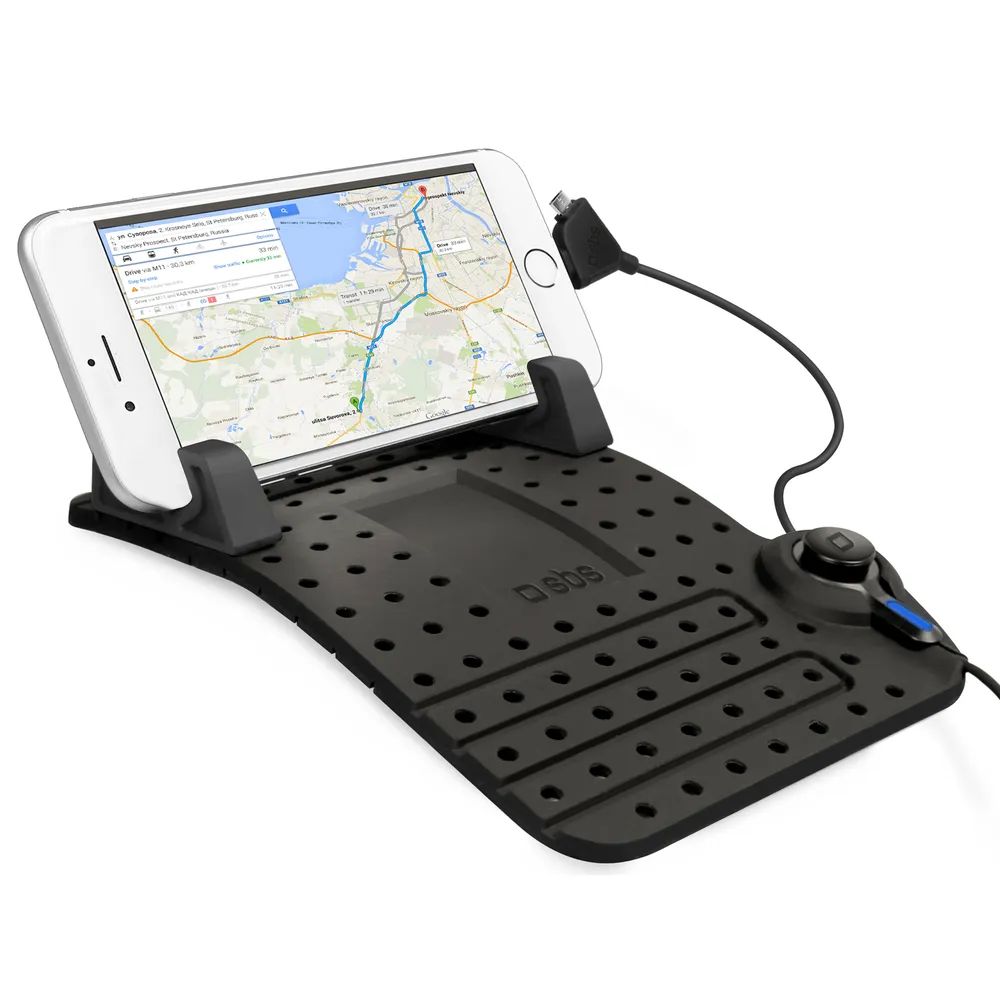 SBS Anti-Rutschmatte für Smartphones inkl. Ladefunktion (Lightning & Micro-USB)