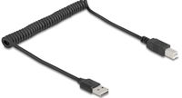 Delock 90130, 0,8 m, USB A, USB A, USB 2.0, Schwarz - DeLOCK 90130. Kabellänge: 0,8 m. Anschluss 1: USB A
