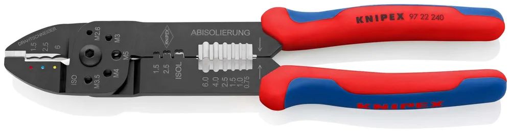 KNIPEX Crimpzange mit Mehrkomponenten-Hüllen schwarz lackiert 240 mm