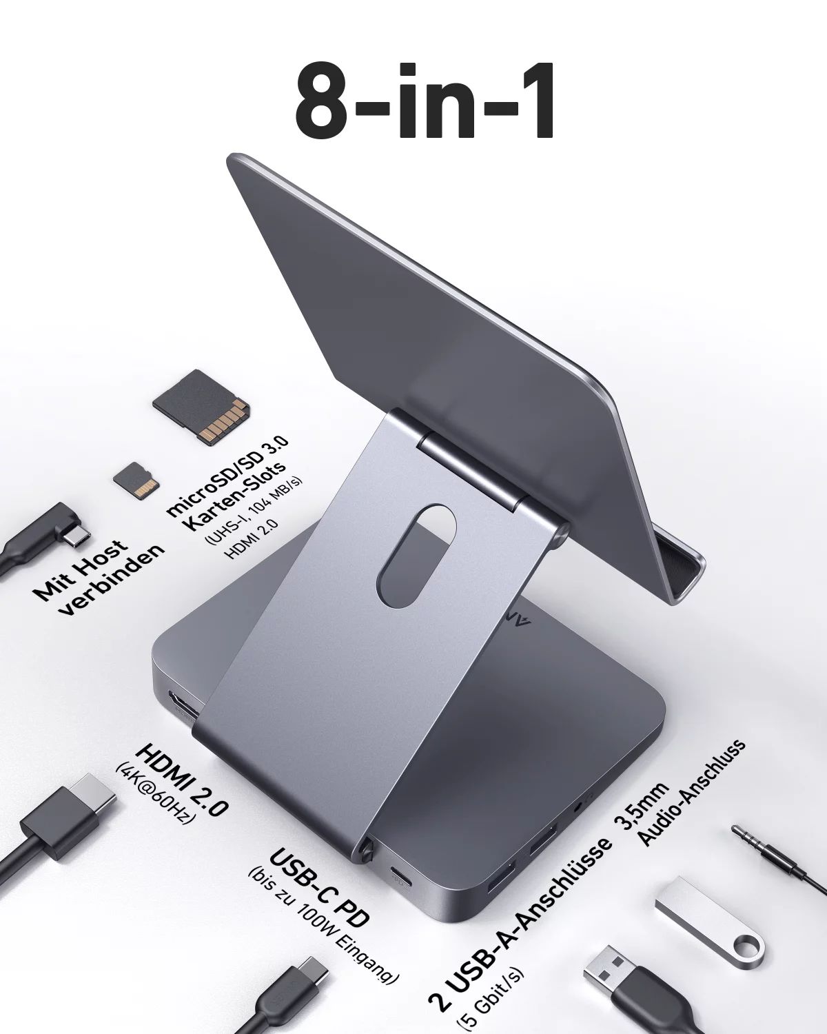 Anker Innovations Anker 551 - Dockingstation + Tablet-Ständer - für Tablet