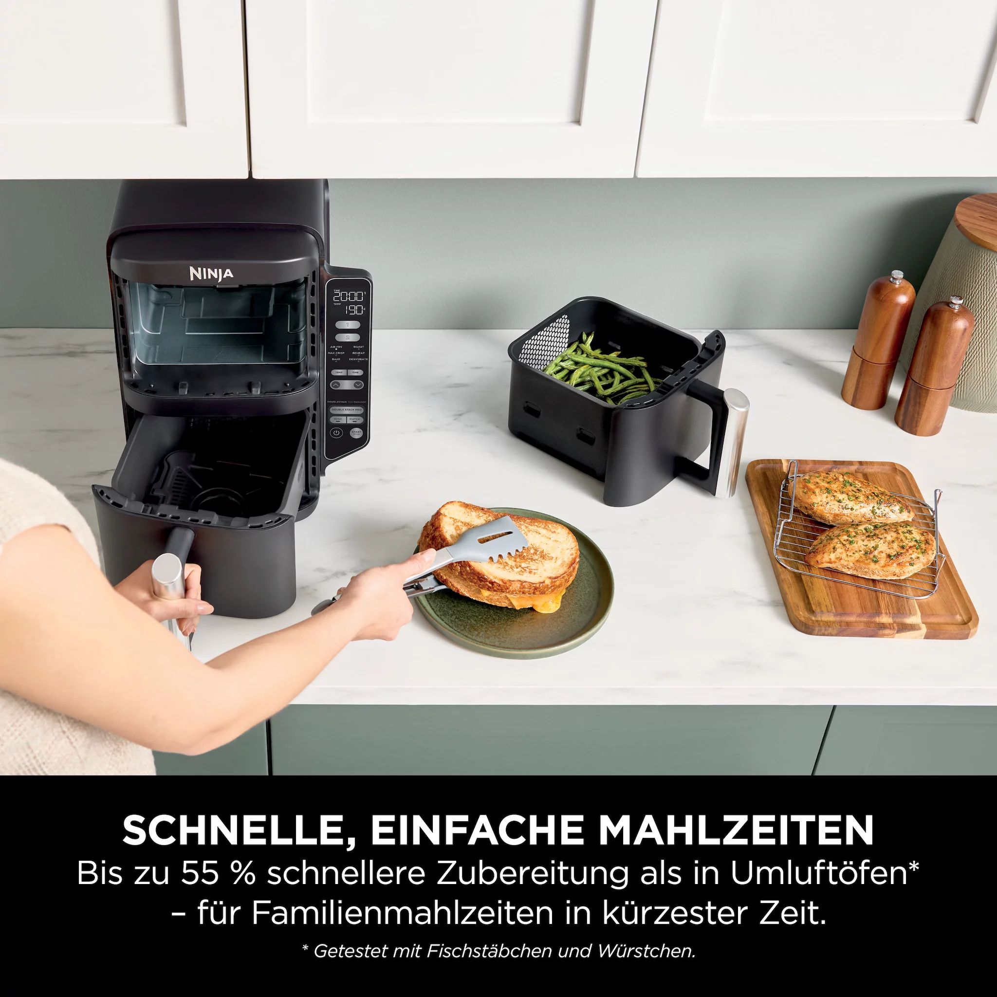 Ninja Double Stack 2-Ebenen Heißluftfritteuse 7,6 L - SL300EU