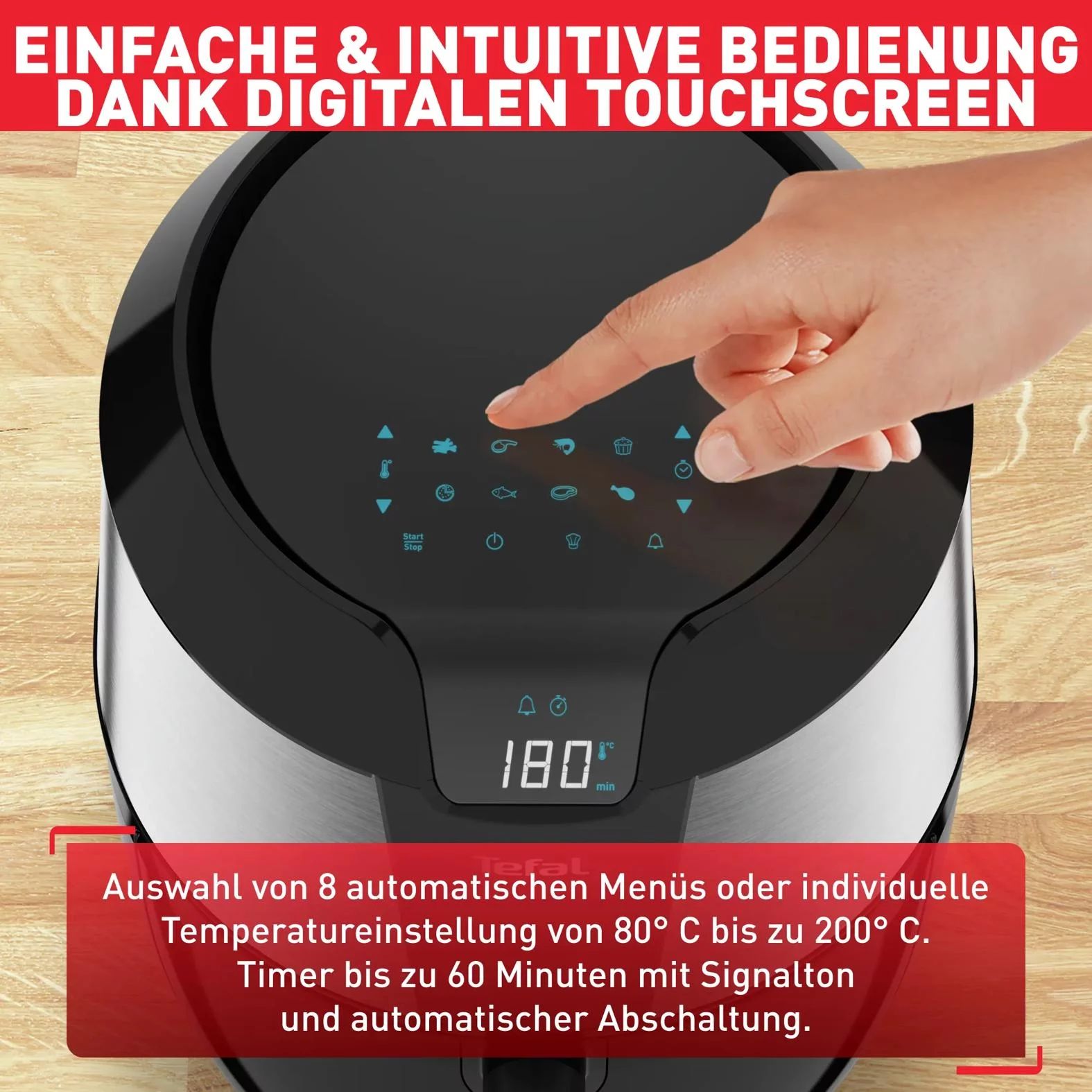 Tefal EY701D Heißluftfritteuse XXL inkl. Zubehör-Set (5,2L)