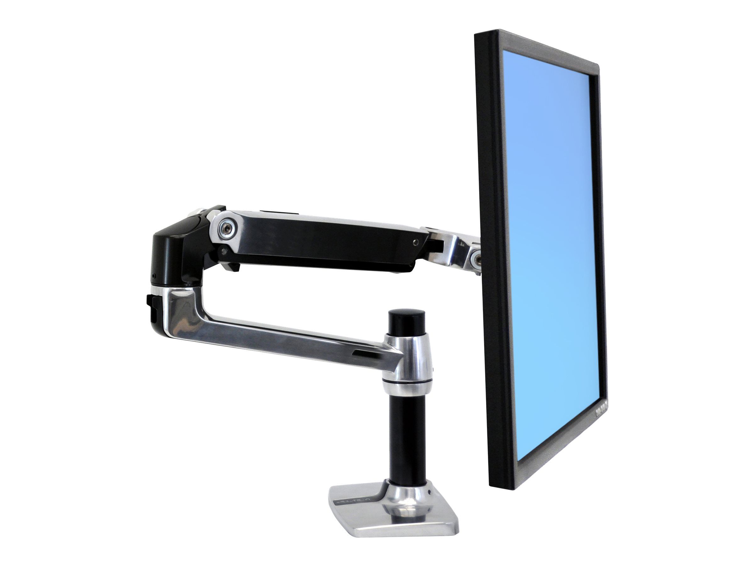 Ergotron LX - Befestigungskit (Gelenkarm, Spannbefestigung für Tisch, Erweiterungsadapter, Befestigung für Kabeldurchgang, 7"-Säule) - für LCD-Display - Polished Aluminum - Bildschirmgröße: bis zu 86,4 cm (bis zu 34 Zoll)