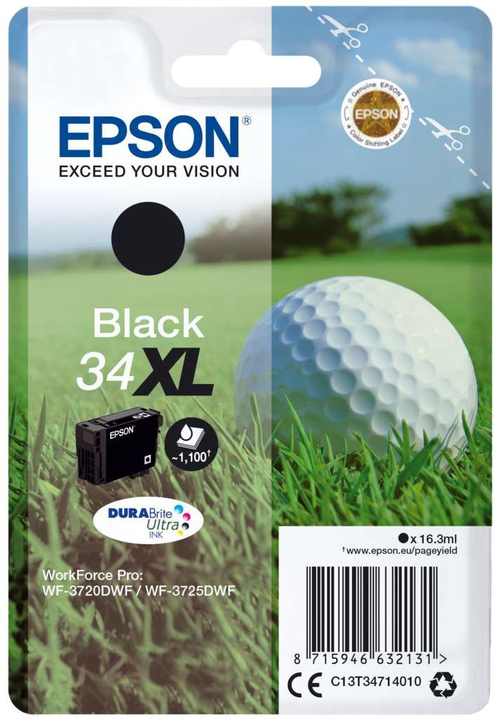 Epson 34 Tinte Golfball Singe, XL, schwarz