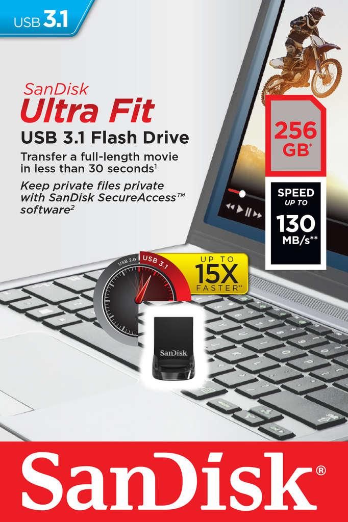 SanDisk Ultra Fit - USB-Flash-Laufwerk - 256 GB