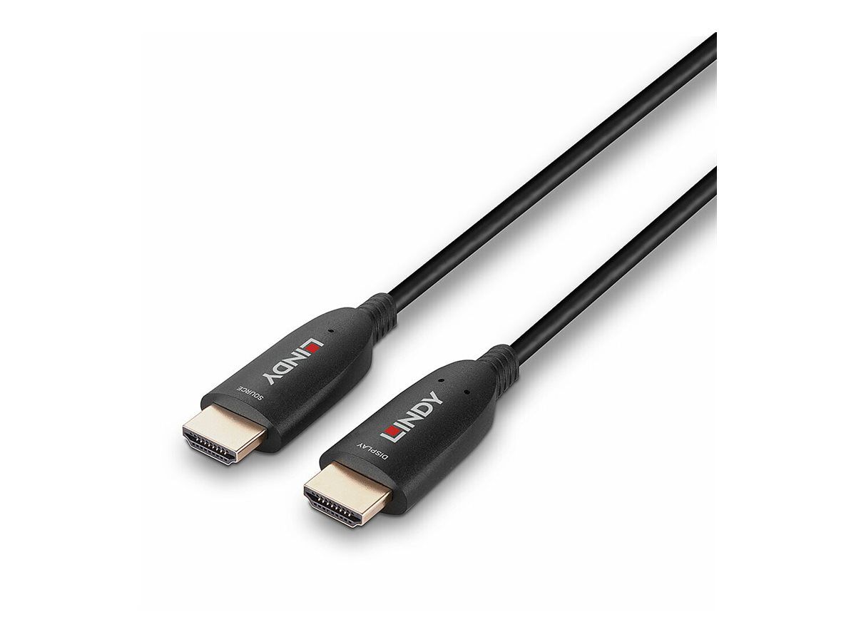 Lindy HDMI-Kabel - HDMI männlich zu HDMI männlich - 60 m - Hybrid Kupfer/Kohlefaser - Schwarz - unterstützt 8K 60 Hz (7680 x 4320)