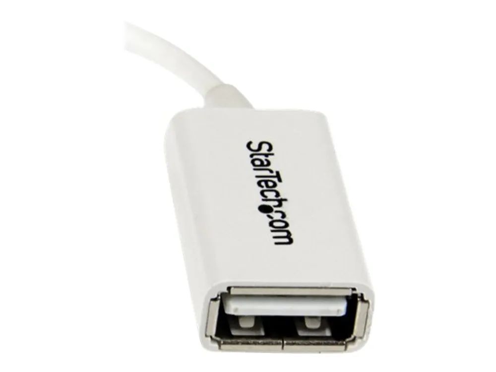 StarTech.com Micro USB auf USB OTG Adapter Stecker / Buchse - Micro USB zu USB Kabel 12cm - On The Go Kabel - Weiß - USB-Adapter - USB (W)