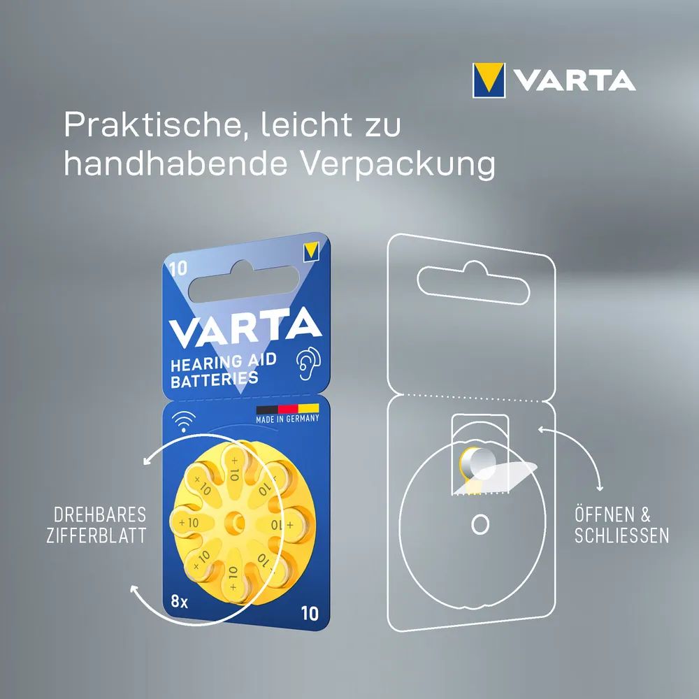 VARTA Hearing Aid Batteries 10 Blister 8