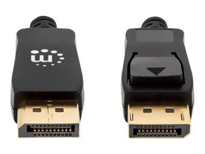 Manhattan DisplayPort 1.4 Cable, 8K@60hz, 1m, Braided Cable, Male to Male, With Latches, Fully Shielded, Black, Lifetime Warranty, Polybag - DisplayPort-Kabel - DisplayPort (M)