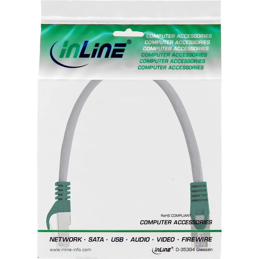 InLine Crossover Patchkabel - SF/UTP - Cat.5e - grau - 0,25m