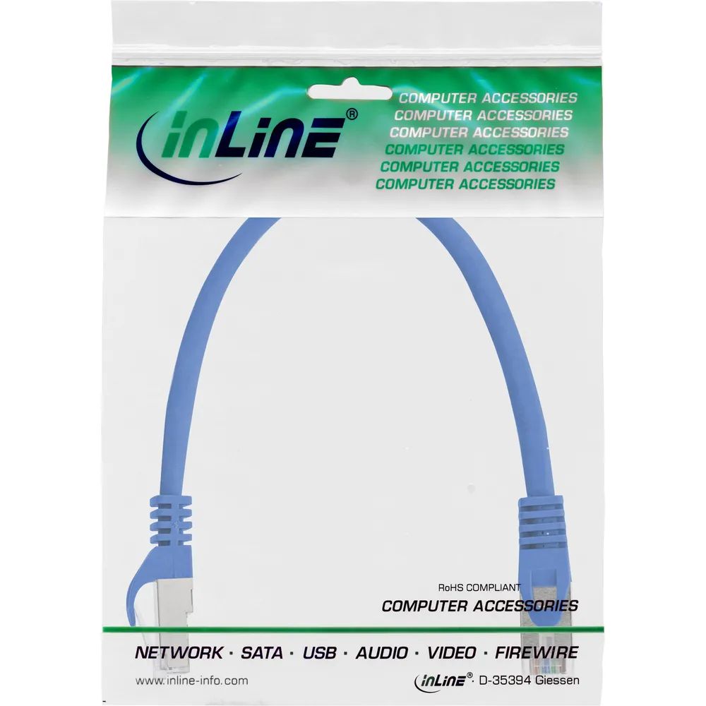 InLine Patchkabel - F/UTP - Cat.5e - blau - 0,3m