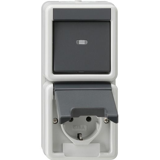 Gira KOMBI AUSWE/SCHUKO SENKR.KD GR / GIRA 417630 WG-AP 417630
