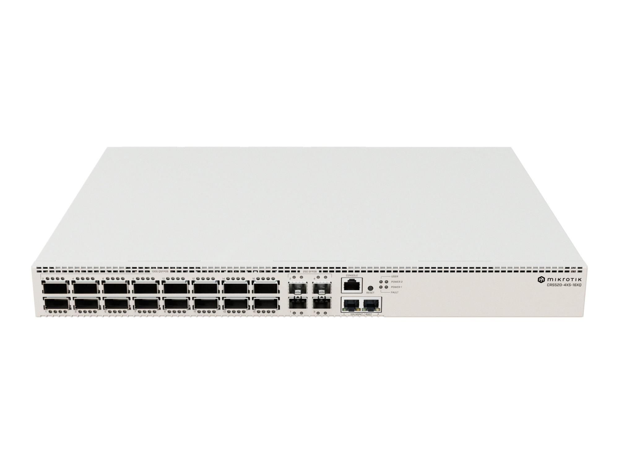 MikroTik CRS520-4XS-16XQ-RM - Switch - L3 - 4 x 25 Gigabit SFP28 + 16 x 100 Gigabit QSFP28