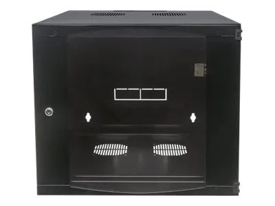 Intellinet Network Cabinet, Wall Mount (Double Section Hinged Swing Out), 12U, Usable Depth 235mm/Width 465mm, Black, Flatpack, Max 30kg, Swings out for access to back of cabinet when installed on wall, 19", Parts for wall install (eg screws/rawl plu