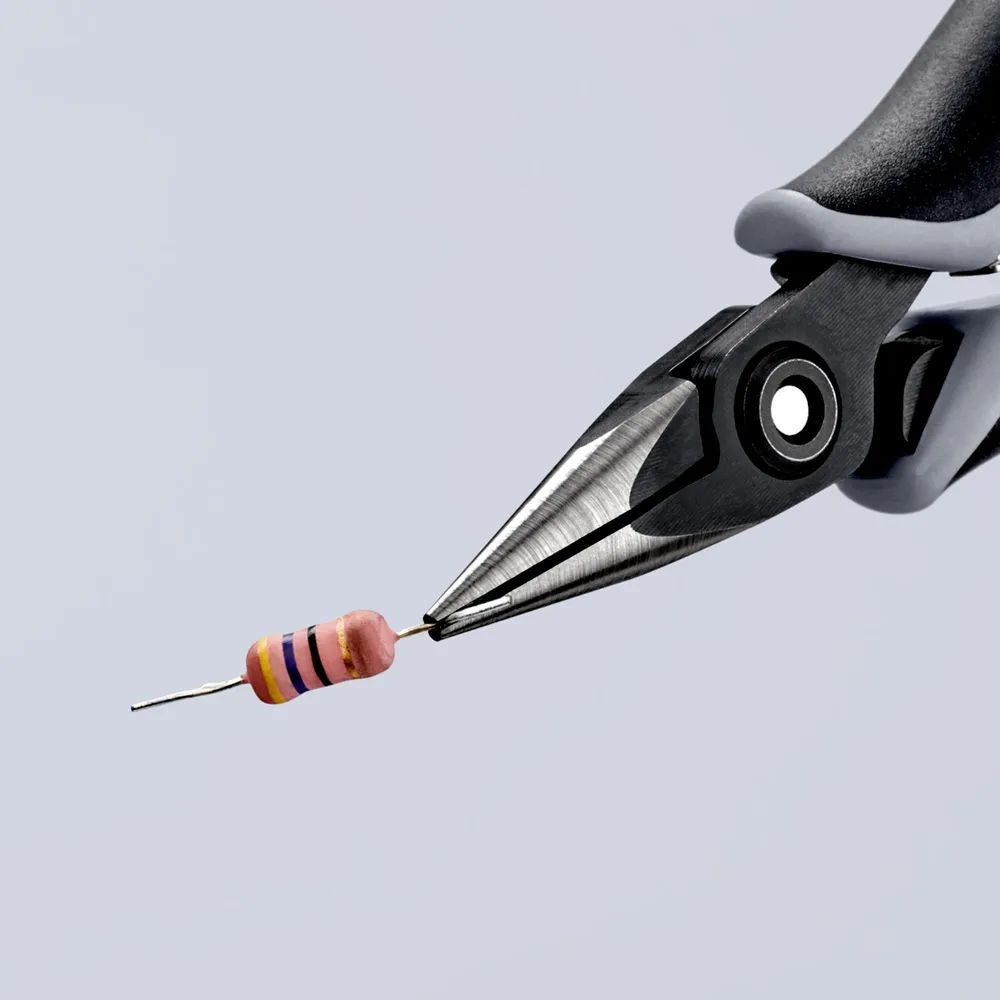 KNIPEX Präzisions-Elektronik-Greifzange ESD mit Mehrkomponenten-Hüllen brüniert 130 mm