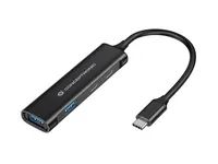 Conceptronic HUBBIES 4-Port-USB 3.0-Hub - USB-C-Anschluss - USB 3.2 Gen 1 (3.1 Gen 1) Type-C - 5000 Mbit/s - Schwarz - Aluminium - 0,15 m - USB