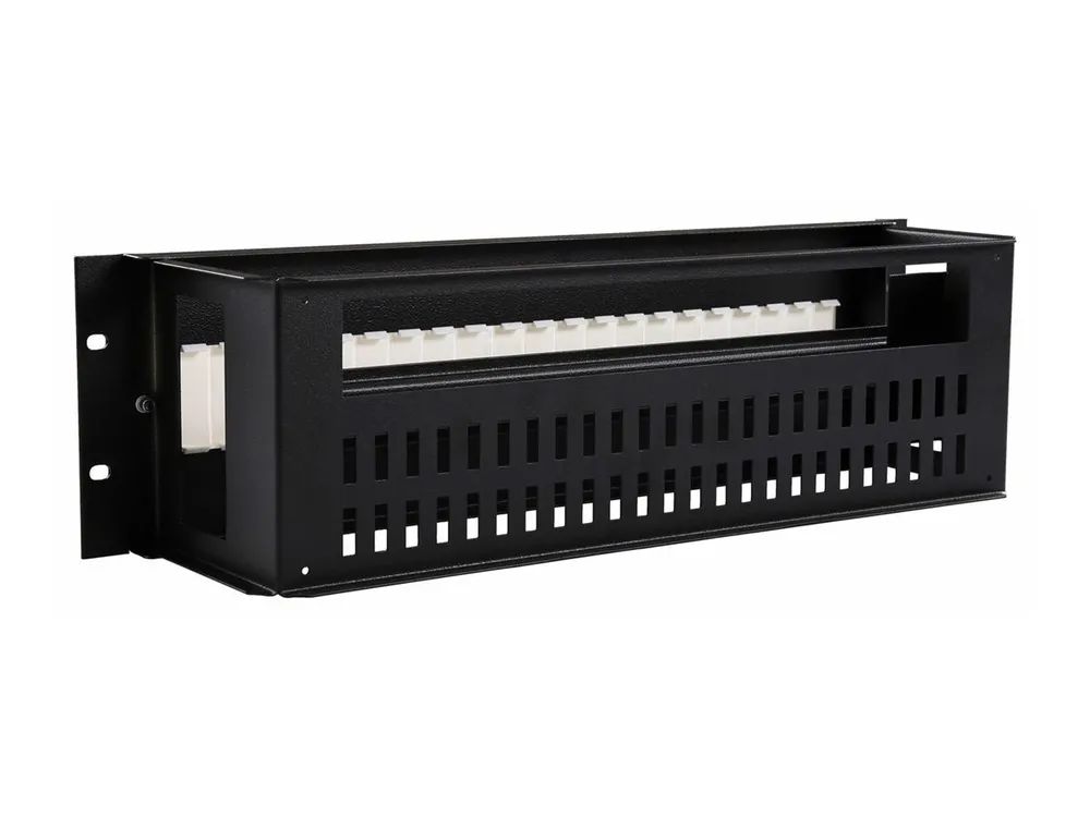 Lanview by Logon - Rack DIN rail panel - Schrankmontage - Schwarz, RAL 9005 - 3U - 48.3 cm (19")