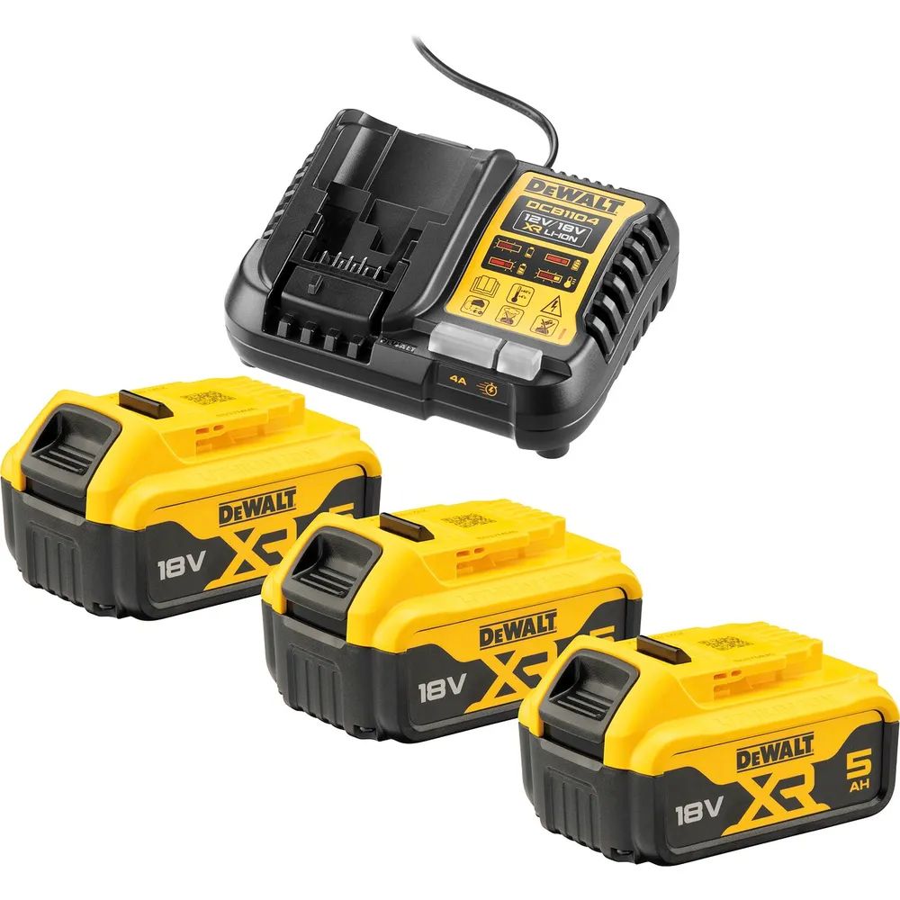 Dewalt DCB1104P3-QW Akku-Kit (3x 18V/5Ah plus DCB1104)