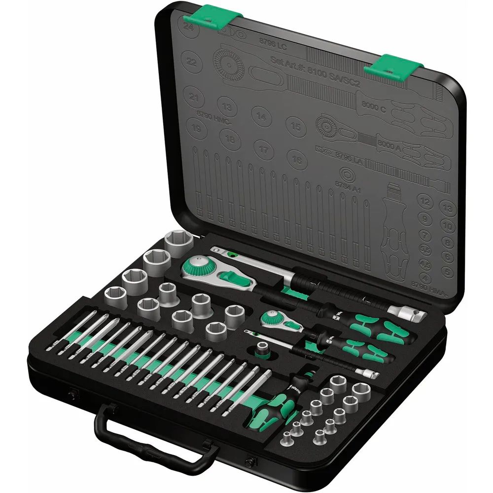 WERA Steckschlüssel-Satz 1/4-1/2 Zyklop-Speed 8100 SA/SC 2 43-teilig