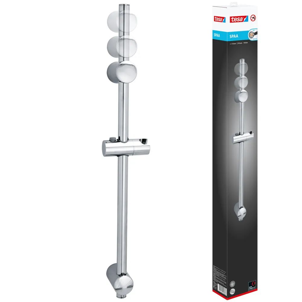 tesa® SPAA Duschstange, Edelstahl, Badaccessoire