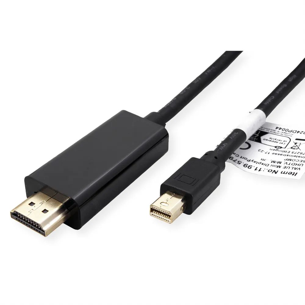 VALUE Mini DisplayPort Kabel, Mini DP-UHDTV, ST/ST, schwarz, 2 m