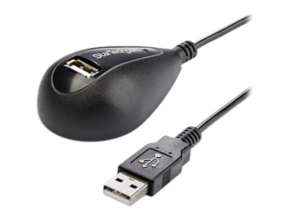 StarTech.com USB 2.0 Verlängerung 1,5m mit Dockingstation - USB-A Verlängerungskabel Stecker auf Buchse mit Standfuss inSchwarz - USB-Verlängerungskabel - USB (M)