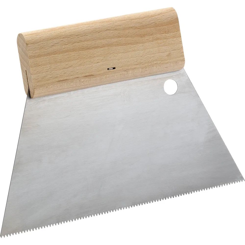 SCHULLER Zahnspachtel mit Holzgriffleiste Breite 180 mm Quadratzahnung 6,0 mm