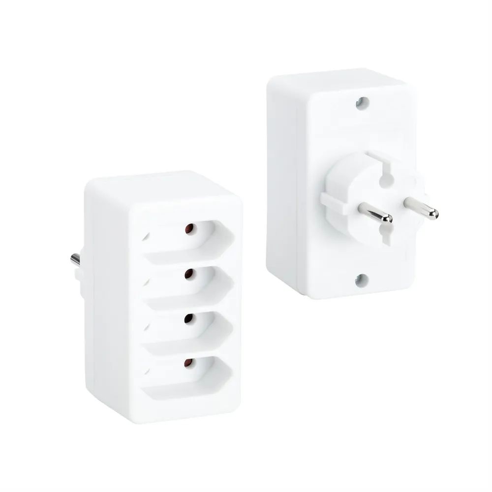 BACHMANN Multistecker 4xEuro, weiß 4x2,5A/230V
