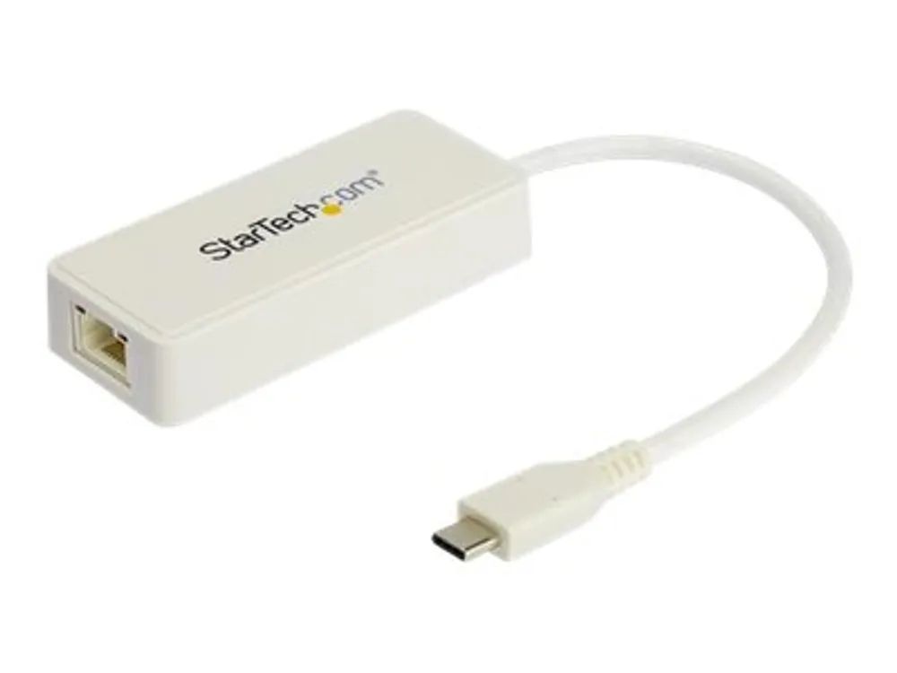 StarTech.com US1GC301AUW USB Netzwerkadapter (Ethernet Adapter mit extra USB Anschluss, USB 3.0, Thunderbolt 3 komp.)