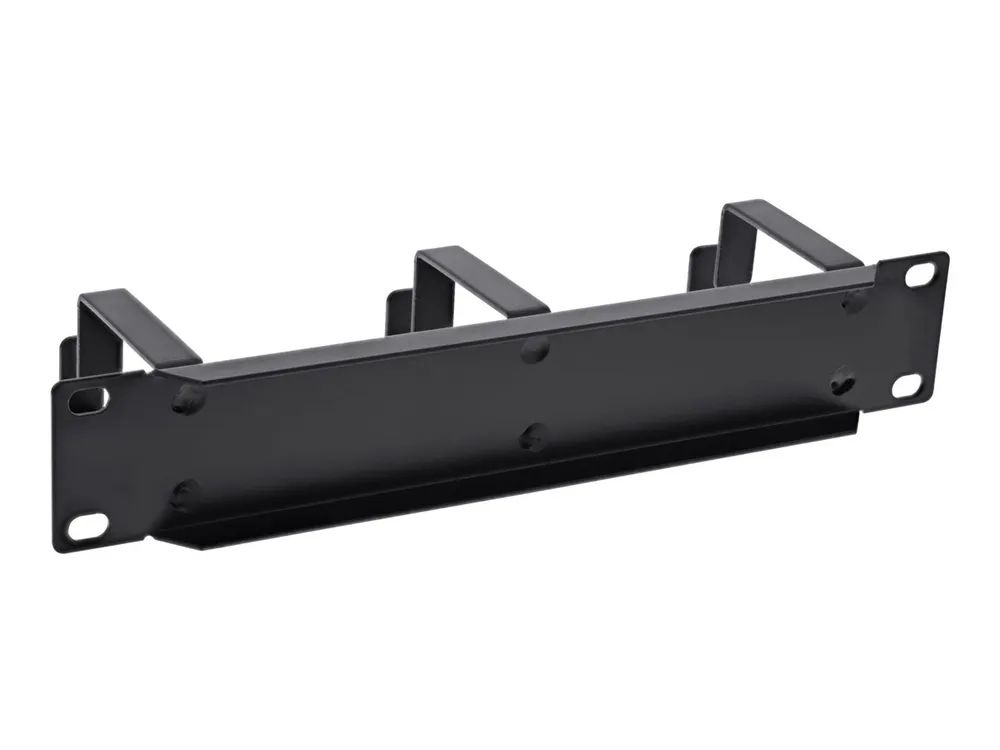 InLine 10" Kabelführungspanel - 3 Bügel - RAL 9005 - schwarz