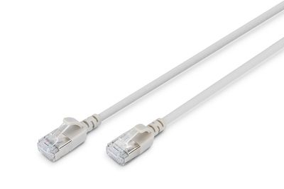 DIGITUS CAT 6A F-FTP Slim Patchkabel, 0,5m, Grau